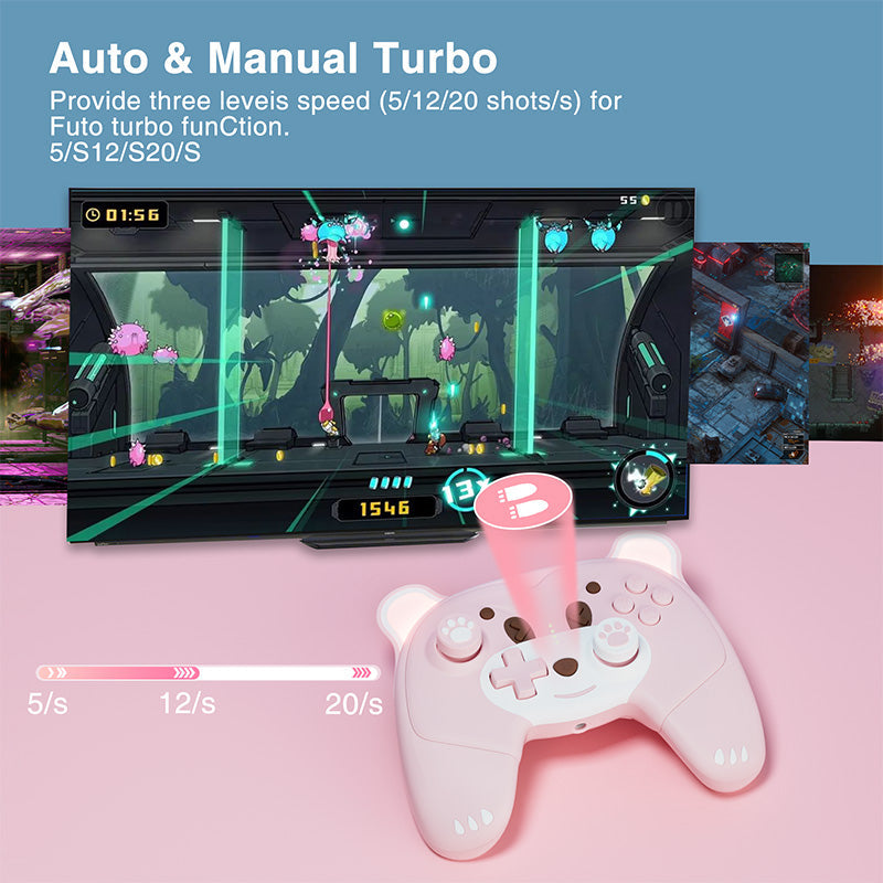 Mytrix Berry The Pink Bear Wireless Switch Pro Controller With Macro Definition Mytrix Berry The Pink Bear Wireless Switch Pro Controller With Macro Definition